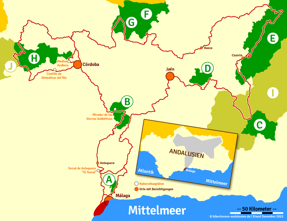 Karte der Cordoba-Route