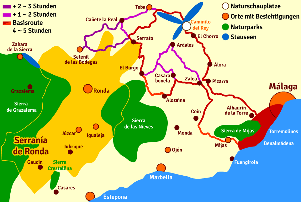 Karte - Caminito del Rey und der Nordwesten