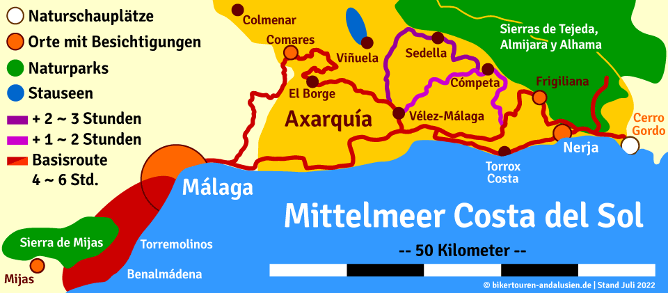 Karte - Die östliche Costa del Sol