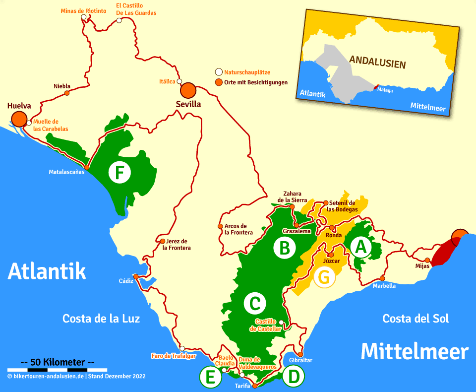 Karte der Sevilla-Route