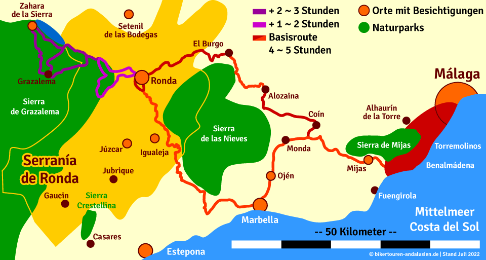 Karte - Ronda und der Westen Malagas